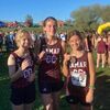 Pictured are members of the Lamar Middle School Girls Cross Country team, left to right, Brooklyn Livingston, Carly Dunham and Kinsley Potter.